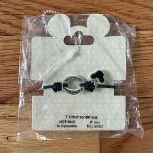 NWT Disney Parks Offical - Stretch Bracelet - Mickey Icon Charm Quote OS